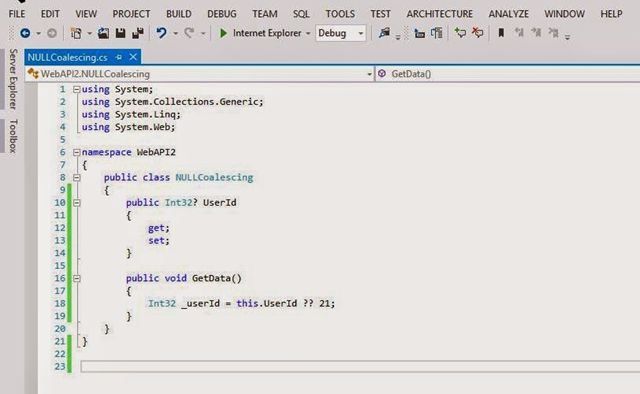 Null coalescing operator